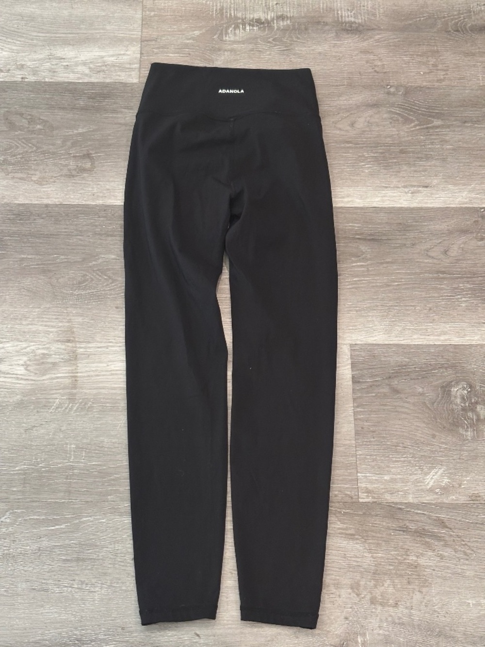 Adanola Fold Over Yoga Leggings Black Athletic Womens S
